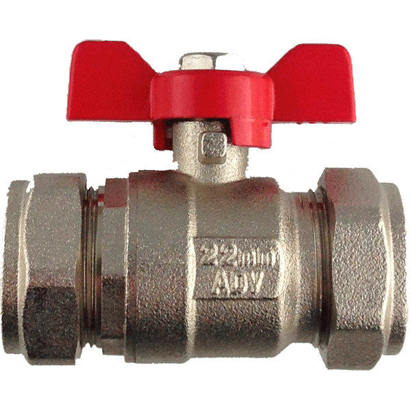 T Handle Ball Valve Red