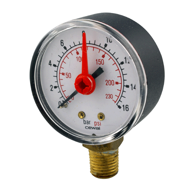 Pressure gauges for wet systems