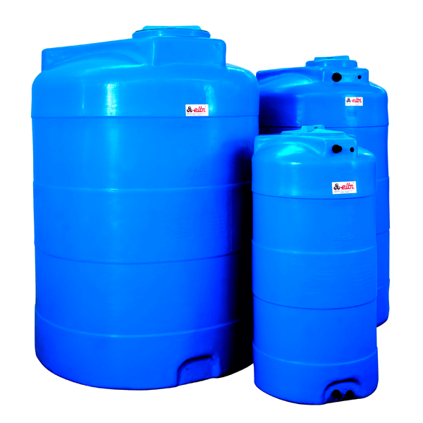 blue plastic tanks